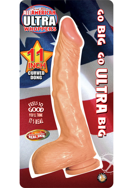 All American Ultra Whoppers Curved Dildo 11in - Vanilla