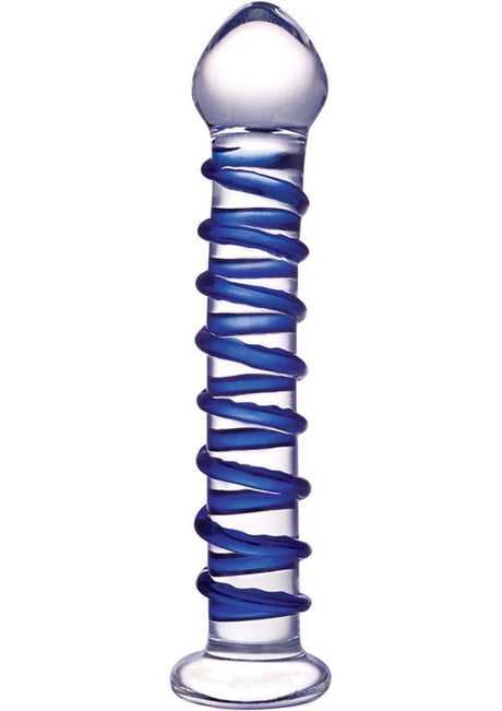 Glas Blue Spiral Glass Dildo