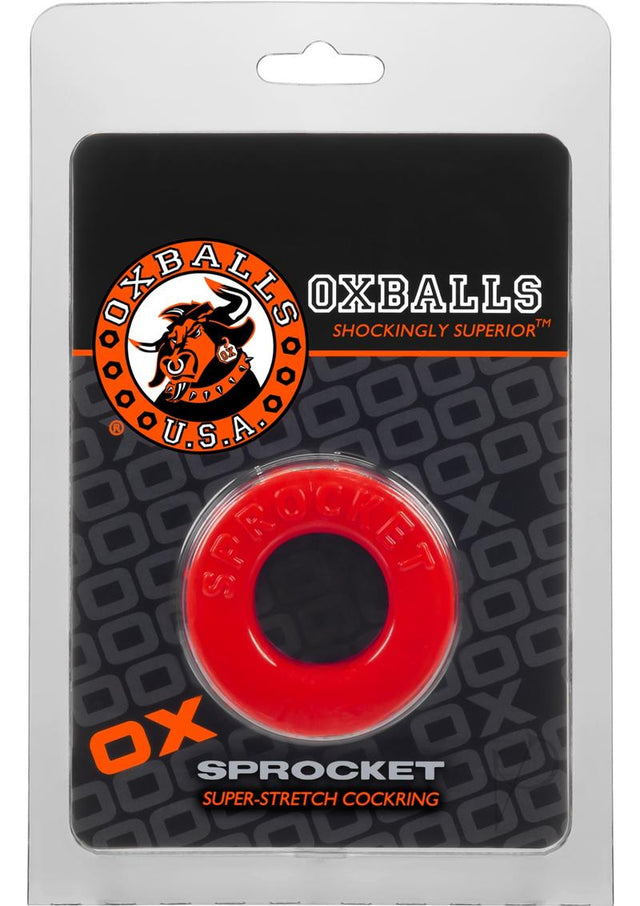 Oxballs Atomic Jock Sprocket Super Stretchy Cock Ring 2.8in - Red