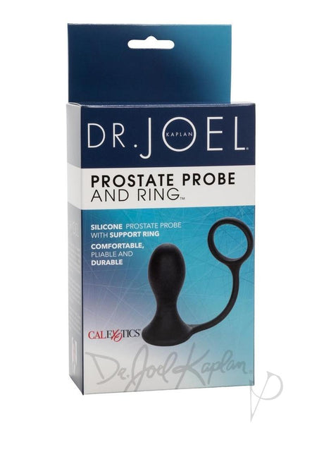 Dr. Joel Kaplan Prostate Silicone Probe Butt Plug with Cock Ring - Black