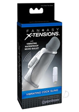 Fantasy X-Tensions Vibrating Cock Sling Sleeve Waterproof 5.5in - Clear