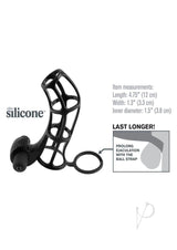 Fantasy X-Tensions Silicone Deluxe Power Vibrating Cock Cage - Black