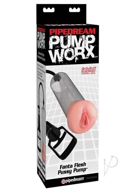 Pump Worx Fanta Flesh Pussy Penis Pump - Clear and Vanilla