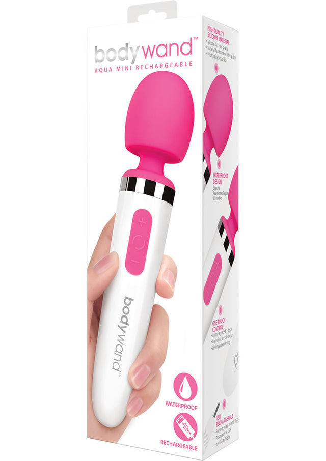 Bodywand Aqua Mini Rechargeable Silicone Wand Massager - Pink