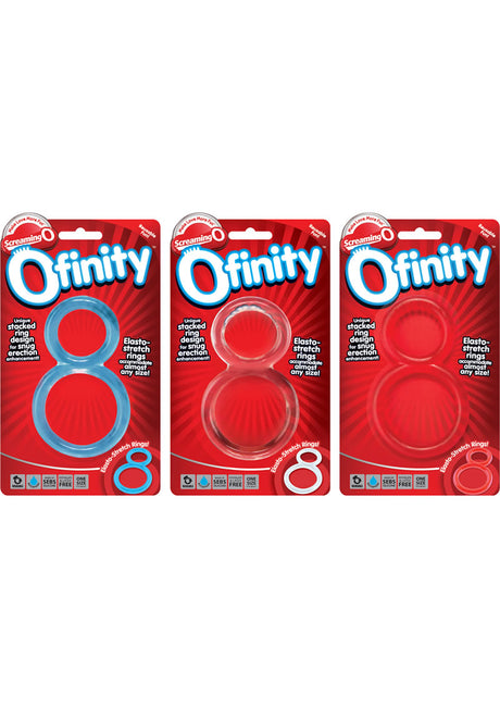 Ofinity Super Stretchy Double Silicone Cock Ring Waterproof - Assorted Colors (6 each per box)