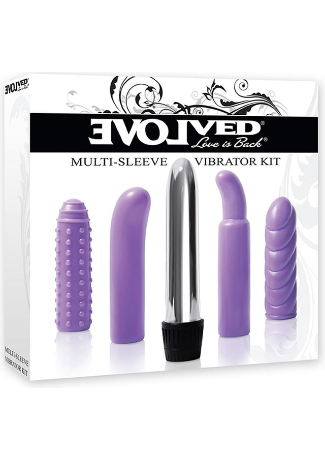 Multi Sleeve Vibrator (4 piece kit) - Purple