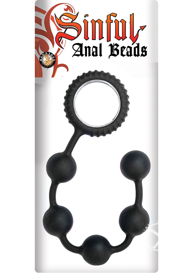 Sinful Anal Beads Silicone - Black