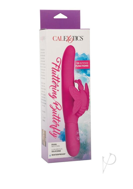 Fluttering Butterfly Silicone Rabbit Vibrator - Pink