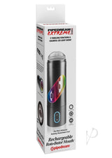 Pipedream Extreme Toyz Rechargeable Roto-Bator Mouth Masturbator - Mouth - Black/Clear/Multi