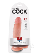 King Cock Dildo with Balls 7in - Vanilla