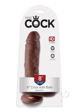 King Cock Dildo with Balls 8in - Chocolate