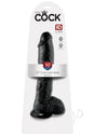 King Cock Dildo with Balls 10in - Black