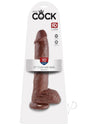 King Cock Dildo with Balls 10in - Chocolate