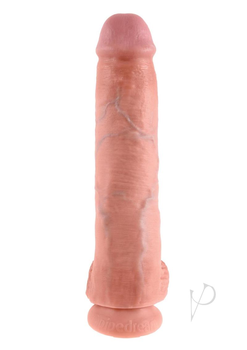 King Cock Dildo with Balls 11in - Vanilla