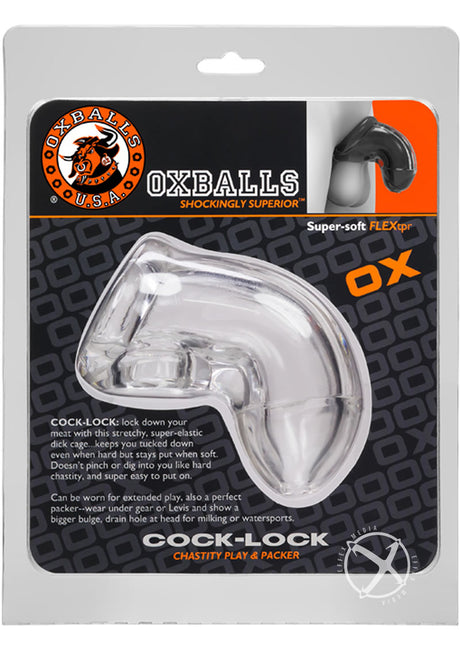 Oxballs Atomic Jock Cock-Lock Chastity Cage - Clear