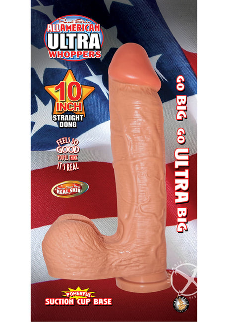 Real Skin All American Ultra Whoppers Straight Dildo 10in - Vanilla