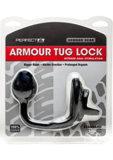 Perfect Fit Armour Gear Armour Tug Lock Prostate Plug Standard - Black