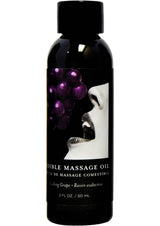 Earthly Body Hemp Seed Edible Massage Oil Gushing Grape 2oz
