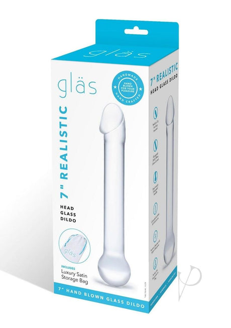 Glas Realistic Head Glass Dildo 7in - Clear