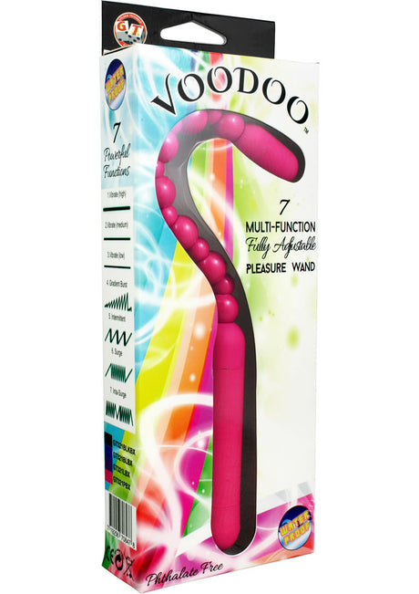 Voodoo 7 Multi Function Fully Adjustable Pleasure Wand Vibrator Waterproof - Pink