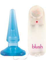 B Yours Basic Vibrating Butt Plug with Wired Remote Control - Blue