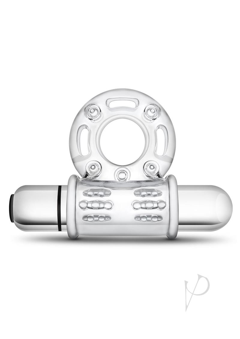 Stay Hard Vibrating Mega Bull Cock Ring - Clear