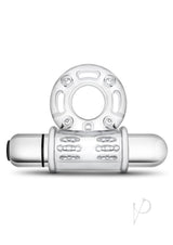 Stay Hard Vibrating Mega Bull Cock Ring - Clear