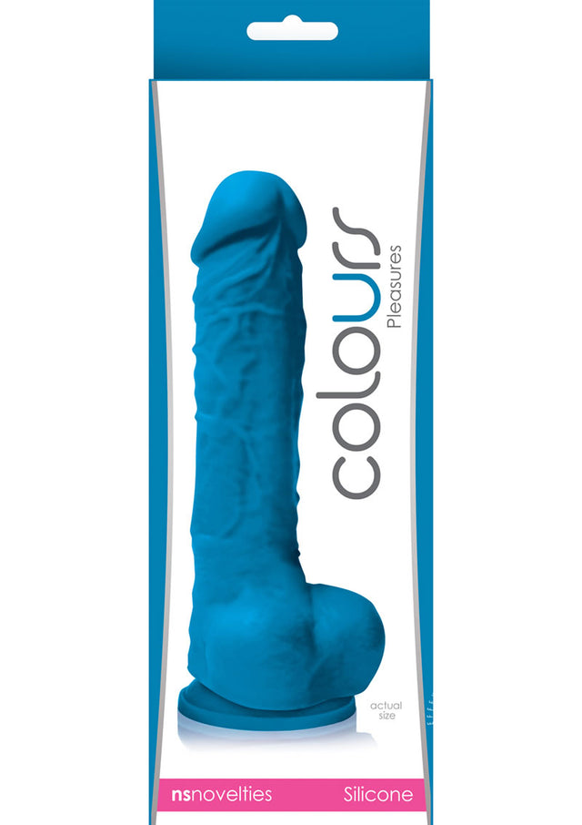 Colours Pleasures Silicone Dildo 5in - Blue