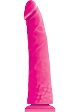 Colours Pleasures Silicone Thin Dildo 8in -Pink