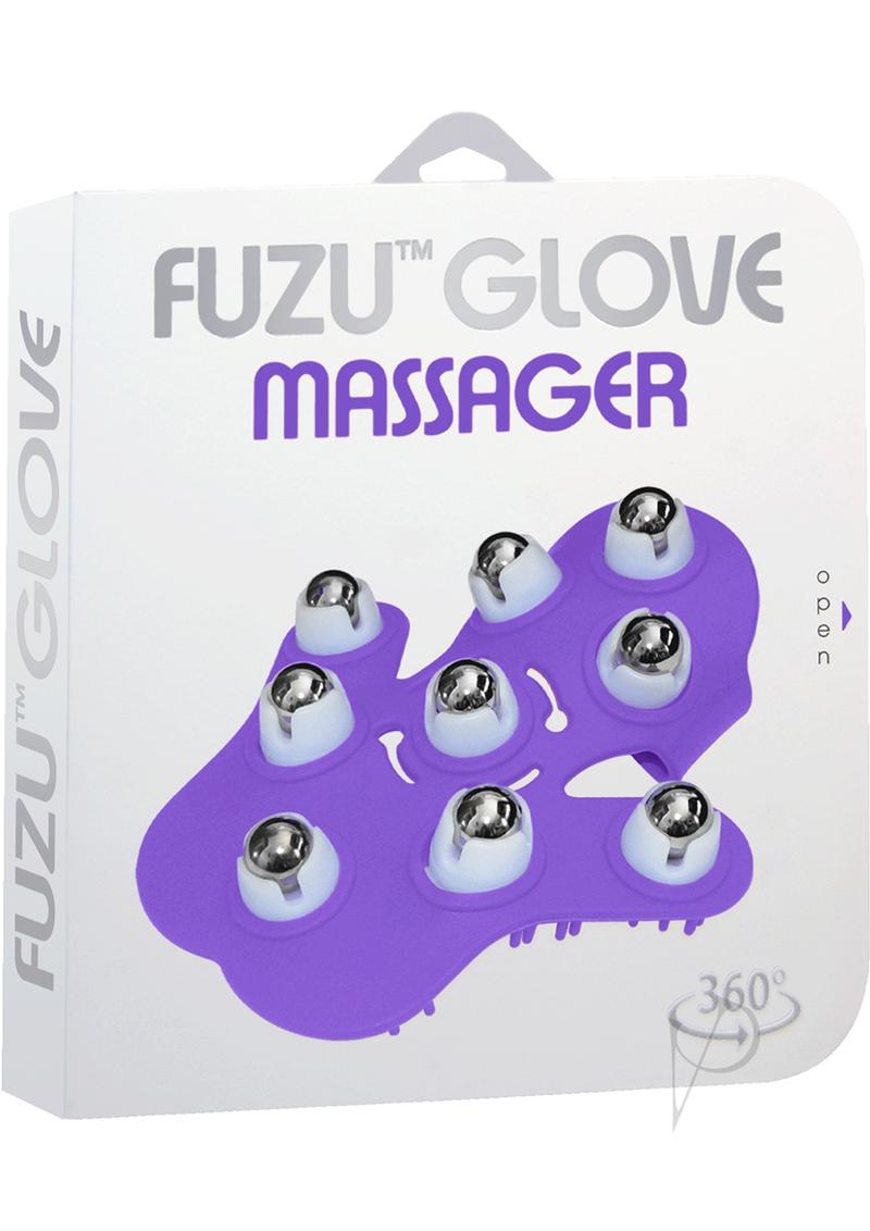 Fuzu Glove Massager Glove with Rolling Balls - Purple