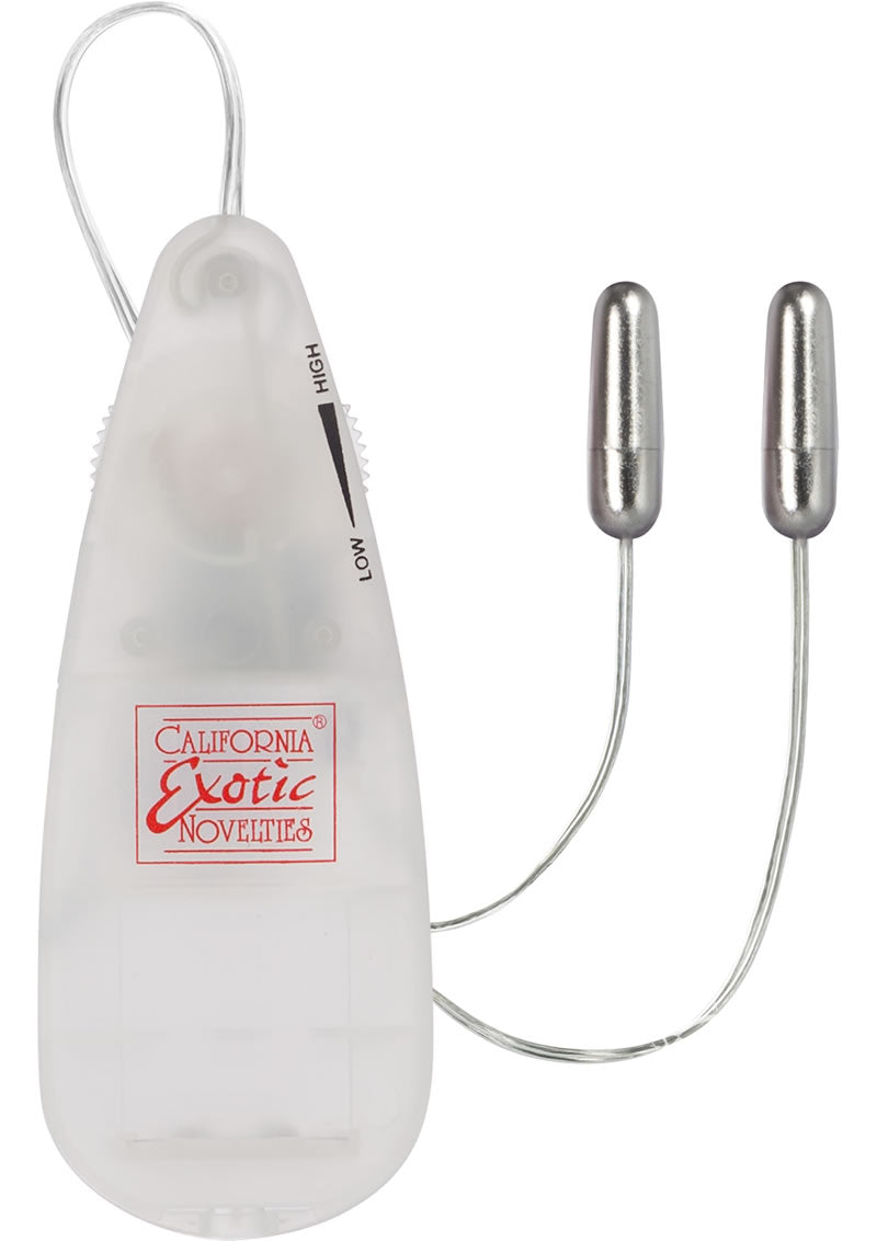 Pocket Exotics Dual Heated Whisper Bullets with Wired Remote Control - Silver