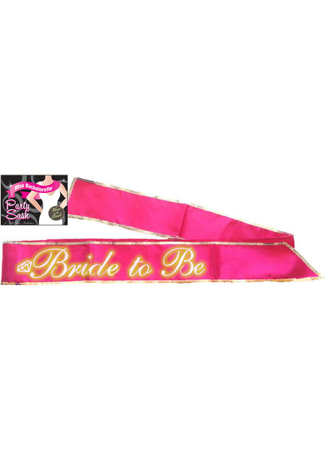 Bride-To-Be's Glow In The Dark Party Sash - Hot Pink