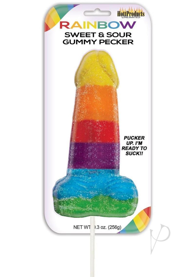 Rainbow Sweet and Sour Jumbo Gummy Pecker