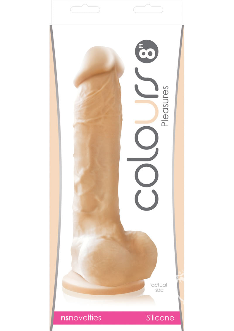 Colours Pleasures Silicone Dildo 8in - Vanilla