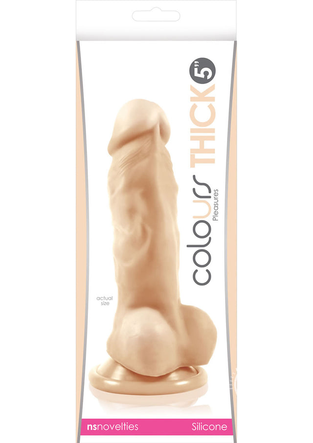 Colours Pleasures Silicone Thick Dildo 5in- Vanilla