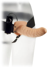 ME YOU US The Extender Plus Vibrating Hollow Strap-On with Wired Remote Control - Vanilla