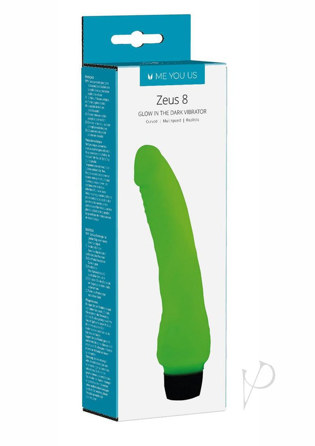 ME YOU US Zeus 8 Glow In The Dark Realistic Vibrator 8in - Green