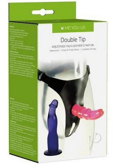 ME YOU US Double Tip Strap On with Two Dildos - Pink/Purple