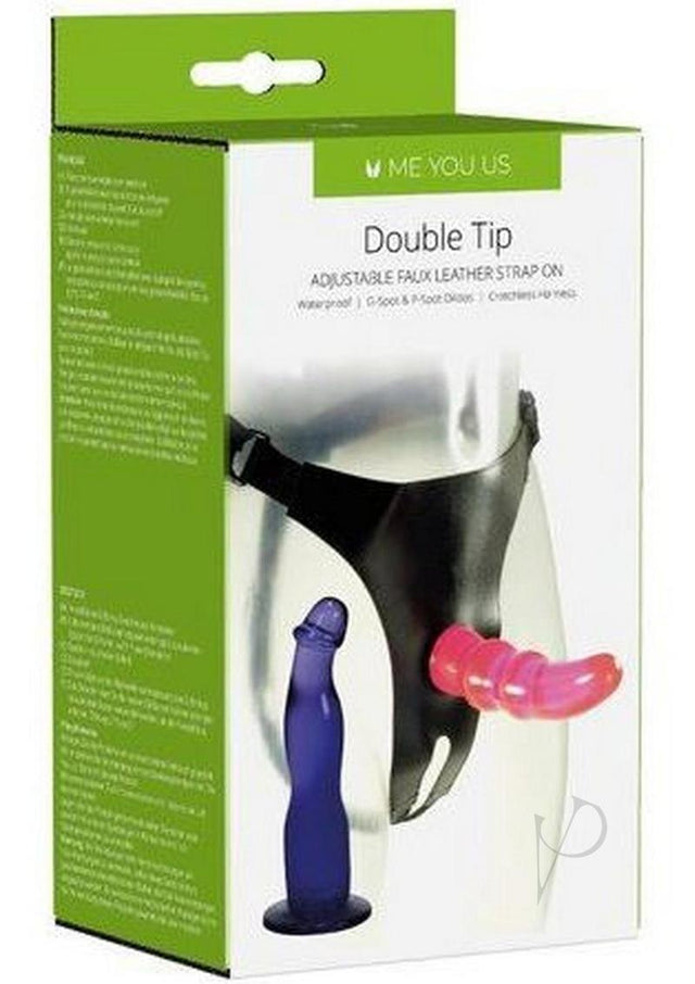 ME YOU US Double Tip Strap On with Two Dildos - Pink/Purple
