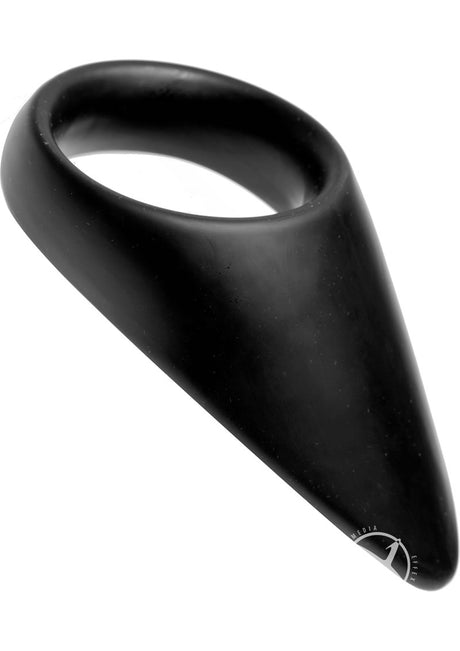 Master Series Taint Teaser Silicone Cock Ring and Taint Stimulator 1.75in - Black