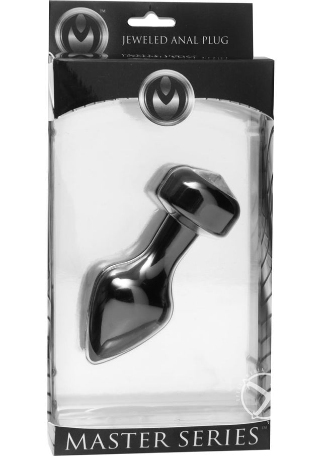 Master Series Spade Petite Jewel Aluminum Anal Plug  - Black