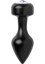 Master Series Spade Petite Jewel Aluminum Anal Plug  - Black