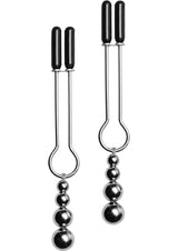 Master Series Adorn Triple Bead Nipple Clamp Set - Black