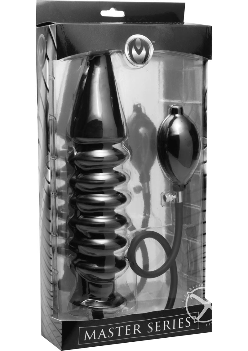 Master Series Accordion Inflatable XL Anal Plug - Black