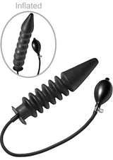 Master Series Accordion Inflatable XL Anal Plug - Black