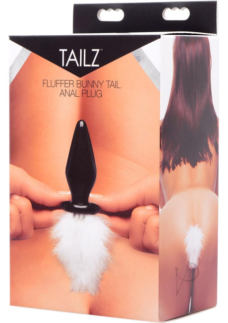 Tailz Fluffer Bunny Tail Glass Anal Plug - White