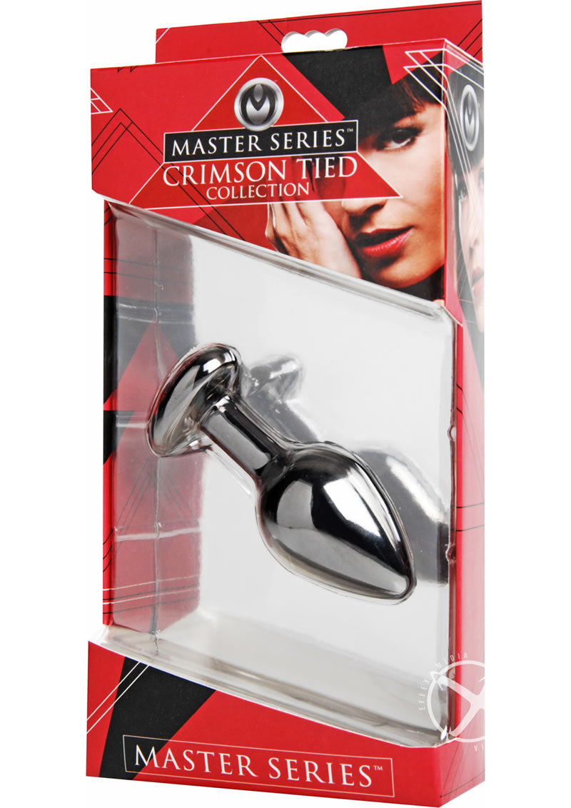 Master Series - Crimson Tied Scarlet Heart Jewel Anal Plug - Red