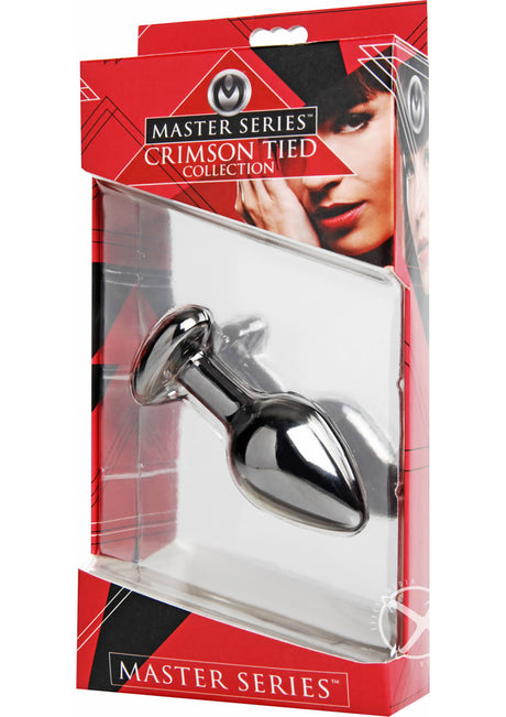 Master Series - Crimson Tied Scarlet Heart Jewel Anal Plug - Red