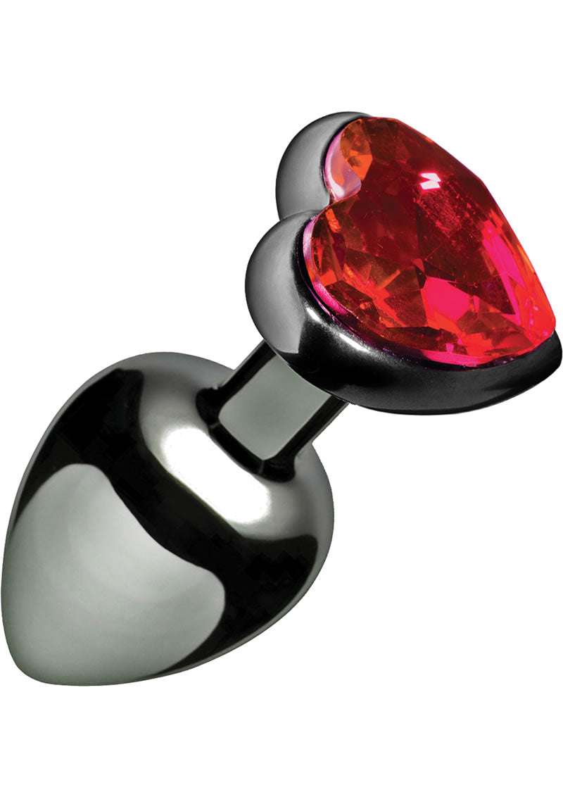 Master Series - Crimson Tied Scarlet Heart Jewel Anal Plug - Red