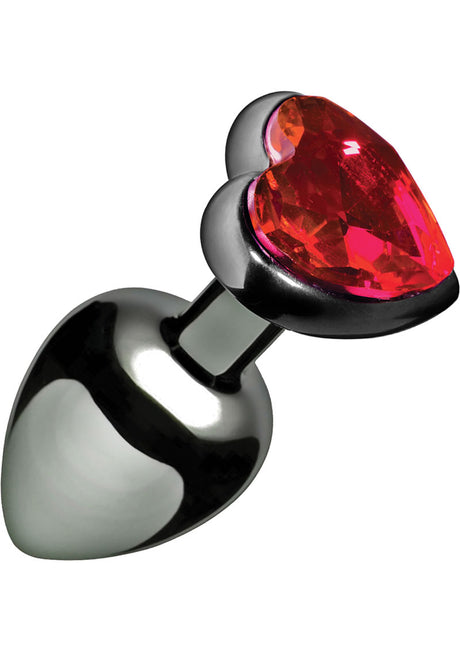 Master Series - Crimson Tied Scarlet Heart Jewel Anal Plug - Red